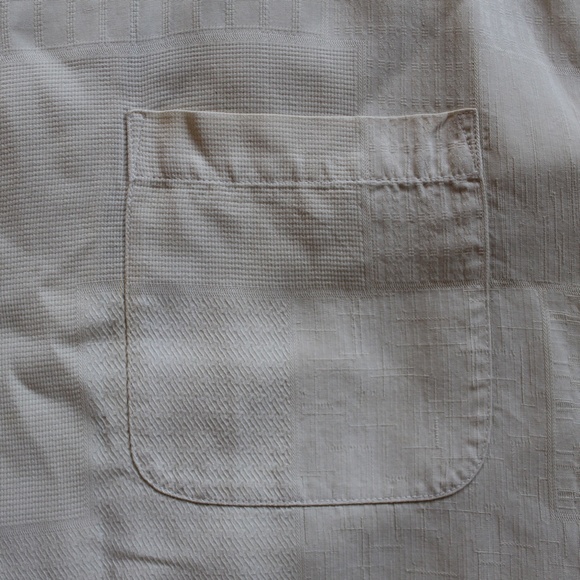 100% Silk - Tommy Bahama Camp Shirt - Cream - Picture 6 of 11